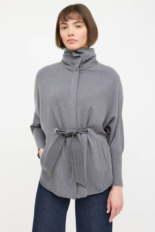 Cashmere Knit Tie Cardigan