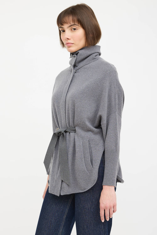 Cashmere Knit Tie Cardigan