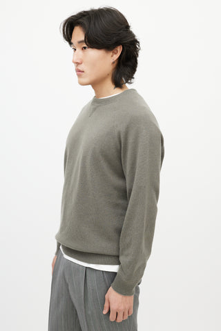 Grey Cashmere Long Sleeve Sweater