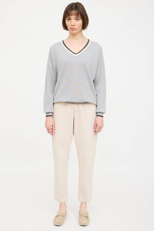 Cashmere Monili V-Neck Sweater