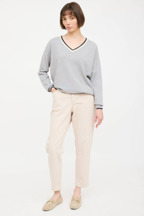 Cashmere Monili V-Neck Sweater