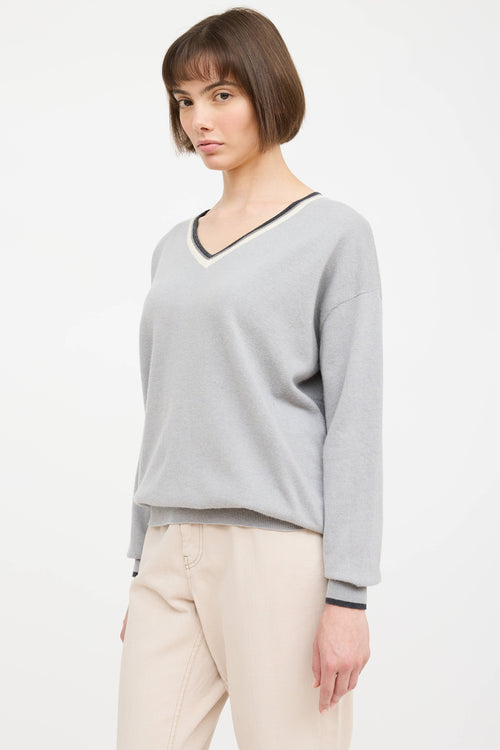 Cashmere Monili V-Neck Sweater