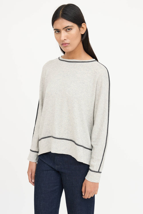 Brunello CucinelliCashmere Contrast Trim Sweater