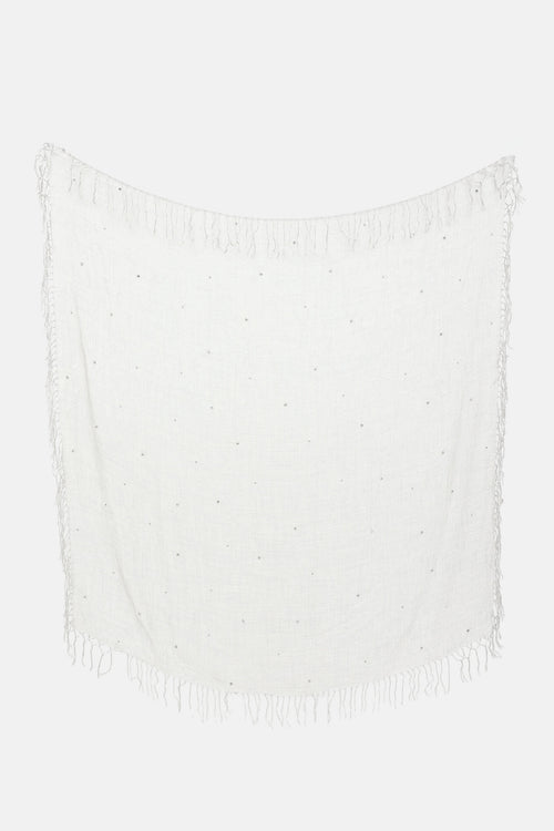 Brunello Cucinelli Rhinestone Fringe Scarf