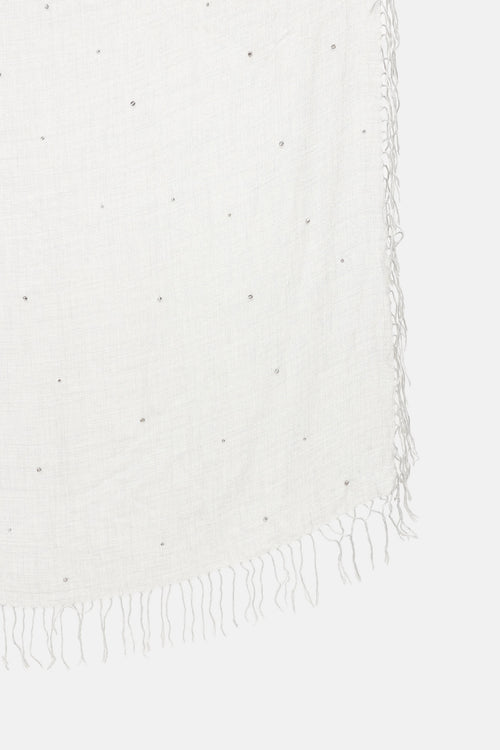 Brunello Cucinelli Rhinestone Fringe Scarf