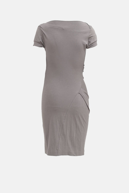 Brunello Cucinelli Ruched Short Sleeve Dress