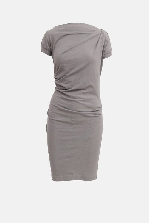 Brunello Cucinelli Ruched Short Sleeve Dress