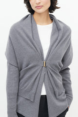 Brunello Cucinelli Grey Knit Cashmere Cardigan