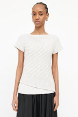 Brunello Cucinelli Knit & Silk Short Sleeve Top