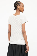 Brunello Cucinelli Knit & Silk Short Sleeve Top