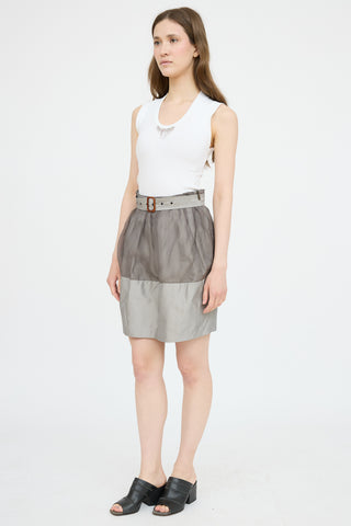 Brunello Cucinelli Two Tone Belted Skirt