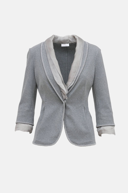 Brunello Cucinelli Cotton Ruffle Blazer