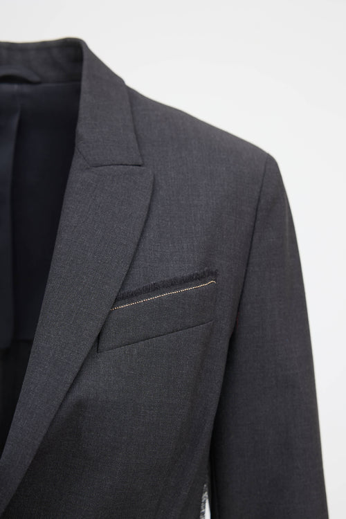 Brunello Cucinelli Single Breasted Monili Blazer
