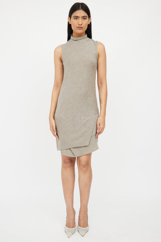 Brunello Cucinelli Grey Wool Blend Monili Dress