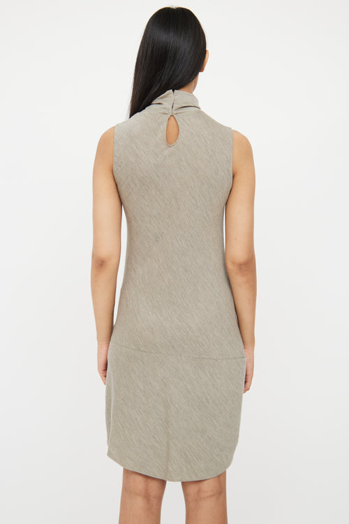 Brunello Cucinelli Grey Wool Blend Monili Dress