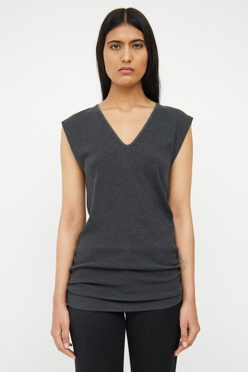 Brunello Cucinelli Dark Grey Monili Top