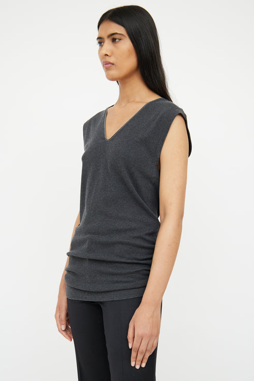 Brunello Cucinelli Dark Grey Monili Top