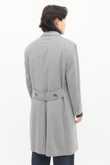 Brunello Cucinelli Grey & Navy Wool Detachable Vest Coat