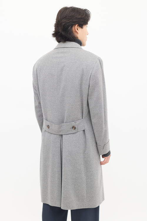 Brunello Cucinelli Grey & Navy Wool Detachable Vest Coat