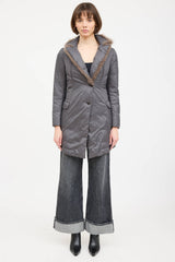 Brunello Cucinelli Padded Fur Trim Coat