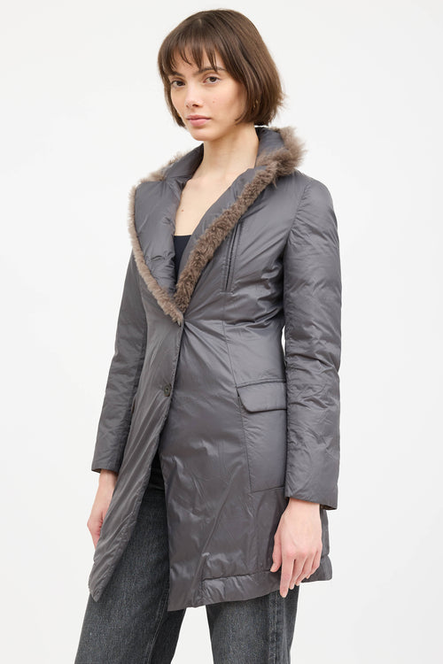 Brunello Cucinelli Padded Fur Trim Coat