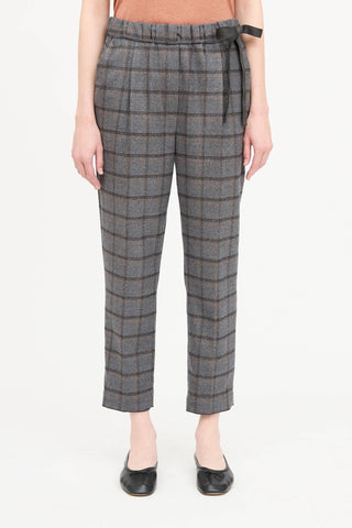Brunello Cucinelli Wool Checkered Metallic Pant