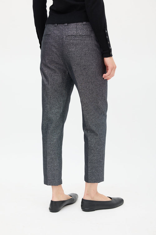Brunello Cucinelli Grey Shimmer Cropped Trouser