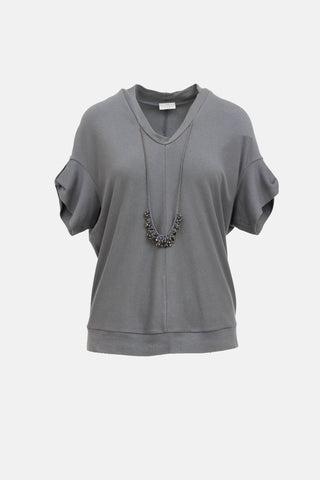 Brunello Cucinelli Cotton Embellished Top
