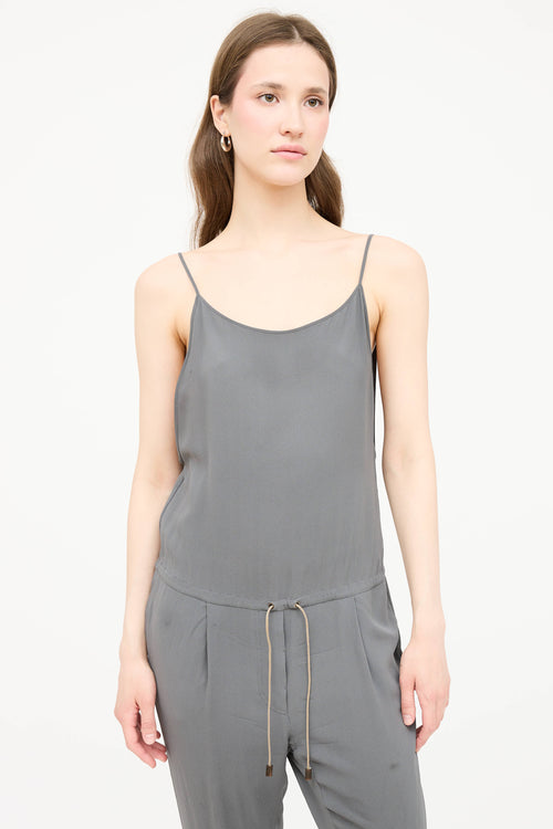 Brunello Cucinelli Silk Sleeveless Jumpsuit
