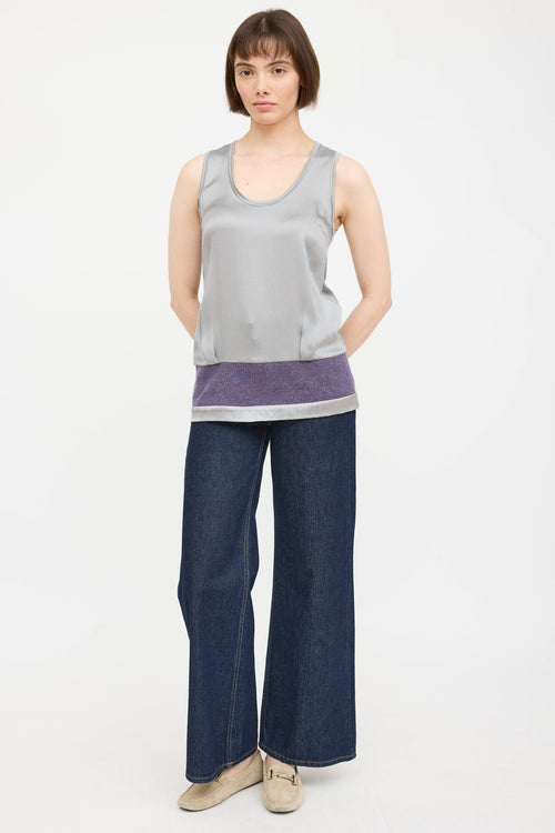 Silk Metallic Monili Tank Top
