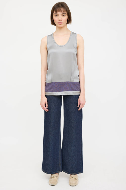 Silk Metallic Monili Tank Top