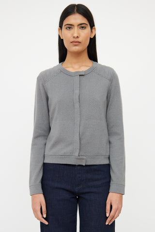 Brunello Cucinelli Grey Cashmere Monili Cardigan