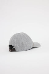 Brunello Cucinelli Pinstripe Wool Monili Cap