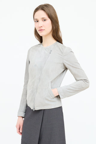 Brunello Cucinelli Suede Assymetrical Jacket