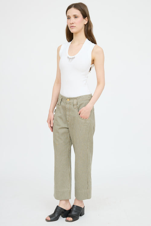 Brunello Cucinelli Striped Carpenter Jean