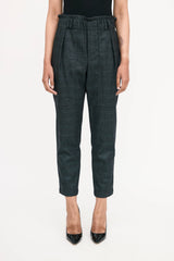 Brunello Cucinelli Wool Glitter Plaid Trouser
