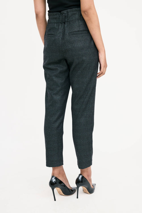 Brunello Cucinelli Wool Glitter Plaid Trouser