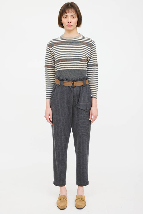 Wool Knit Monili Striped Sweater
