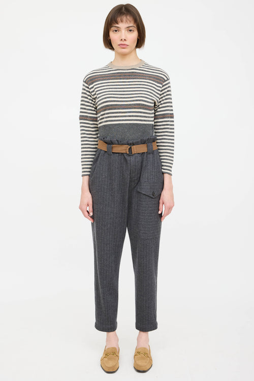 Wool Knit Monili Striped Sweater