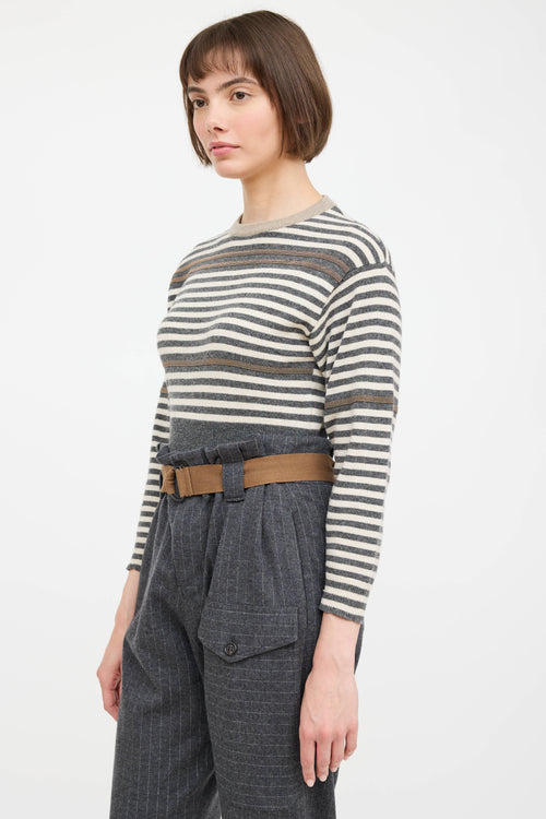 Wool Knit Monili Striped Sweater
