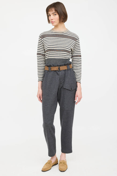 Wool Knit Monili Striped Sweater