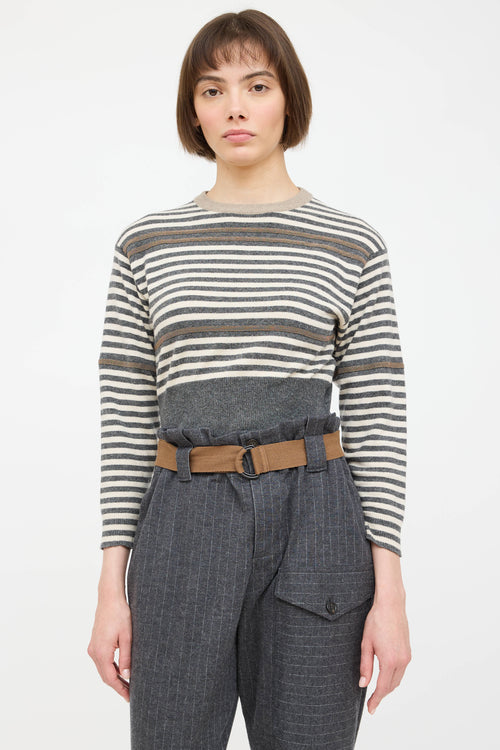 Wool Knit Monili Striped Sweater