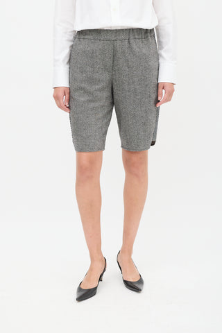 Brunello Cucinelli Grey Wool Sequin Shorts