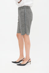 Brunello Cucinelli Grey Wool Sequin Shorts