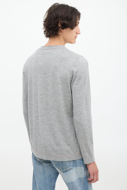 Brunello Cucinelli Heather Grey Cashmere & Silk Top