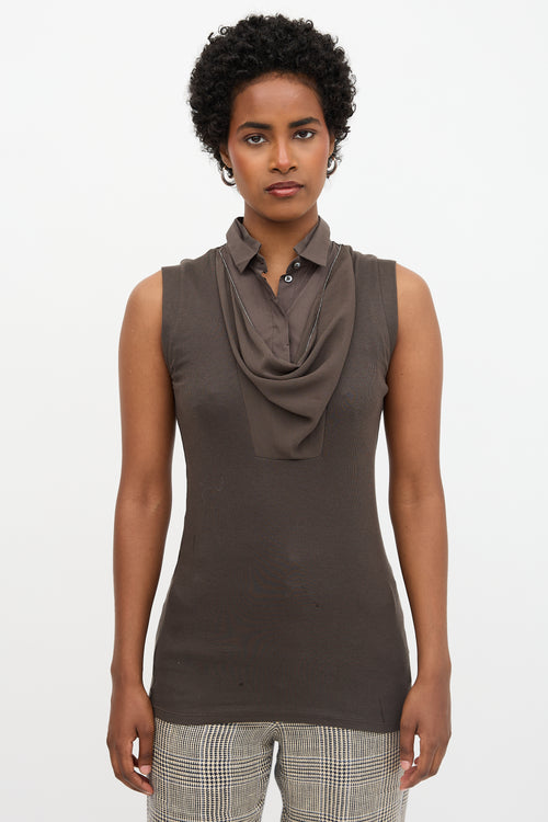Brunello Cucinelli Layered Cowl Neck Top