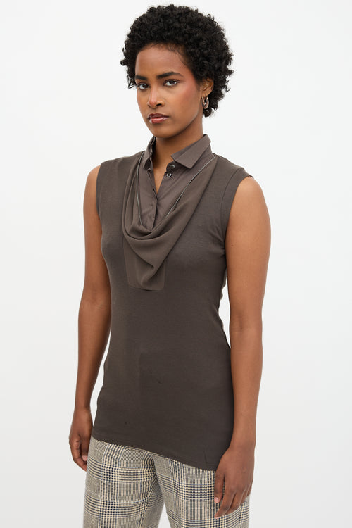 Brunello Cucinelli Layered Cowl Neck Top