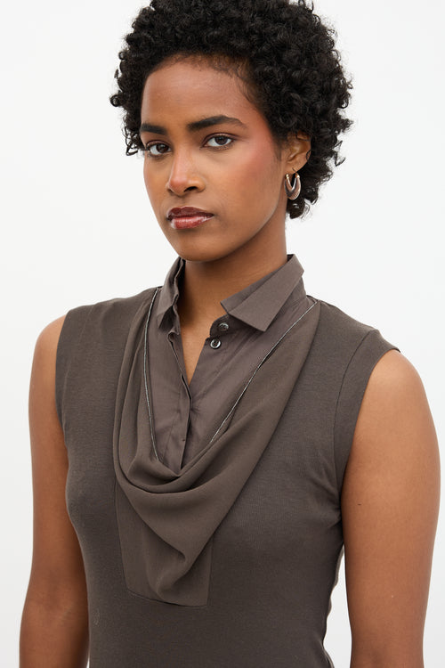 Brunello Cucinelli Layered Cowl Neck Top
