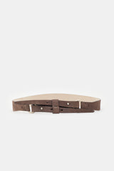 Brunello Cucinelli Leather Dual Buckle Belt