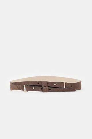 Brunello Cucinelli Leather Dual Buckle Belt